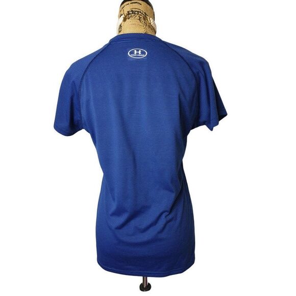 Under Armour Women's UA V-Neck Short Sleeve Tee Semi-Fitted Top Striped M NWOT - Picture 3 of 6